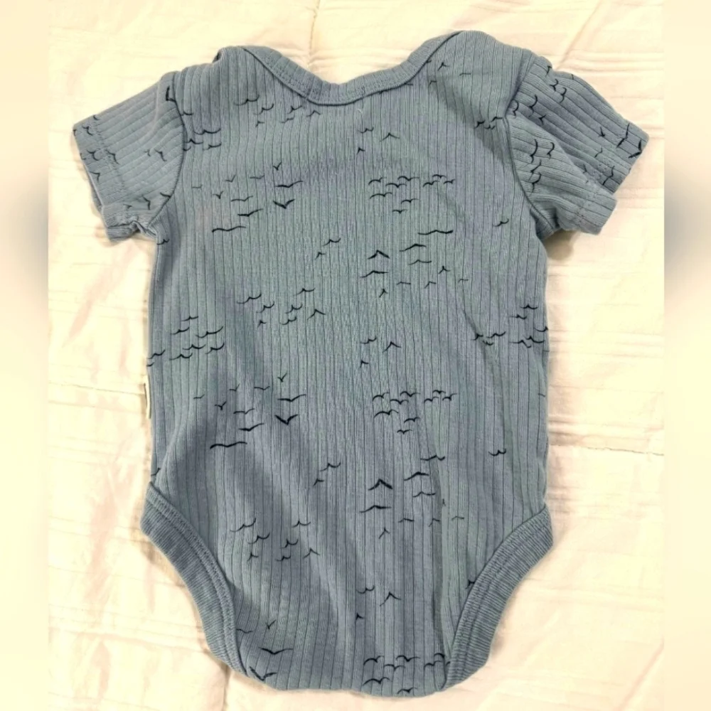 Rabbit + Bear Blue Onesie 0-3 months
